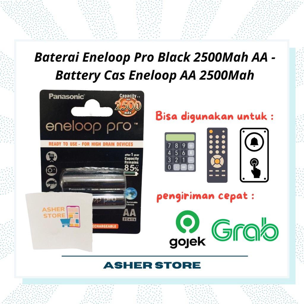 Baterai Eneloop Pro Black 2500Mah AA - Battery Cas Eneloop AA 2500Mah