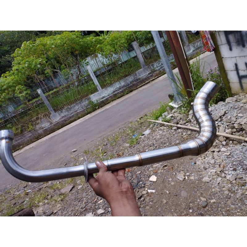pipa leher knalpot racing model cobra pnp bebek 110/125,jupe,nela,supra,gren,c70 custom,vega lama,ve