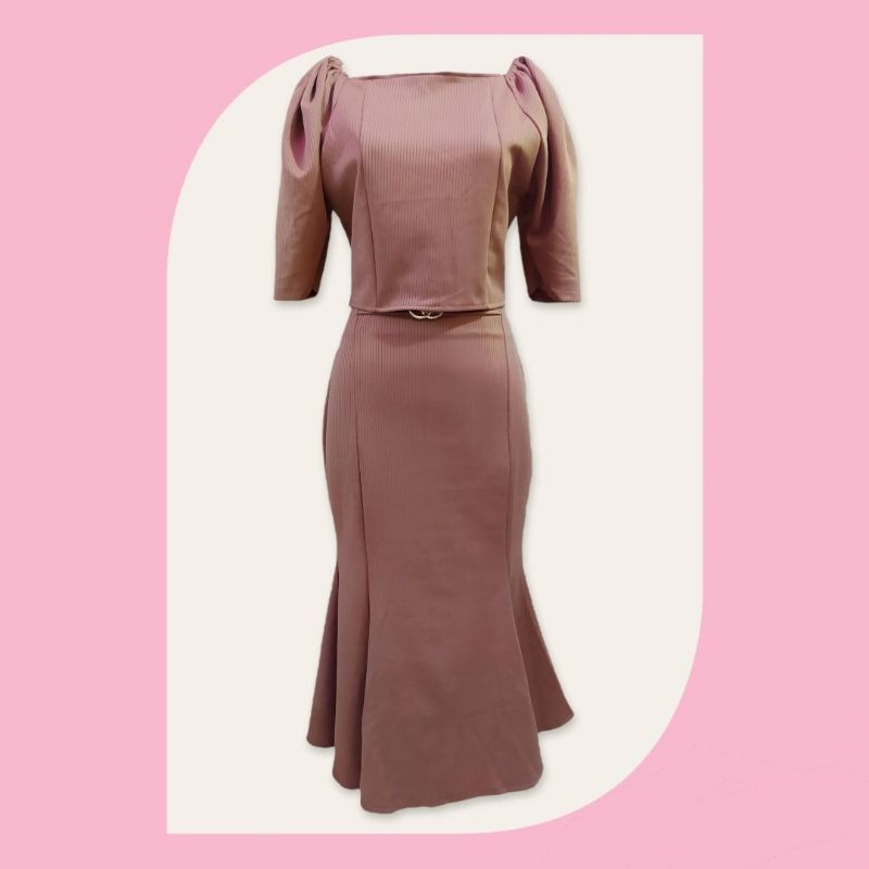 SETELAN WANITA ROK+ATASAN CROP