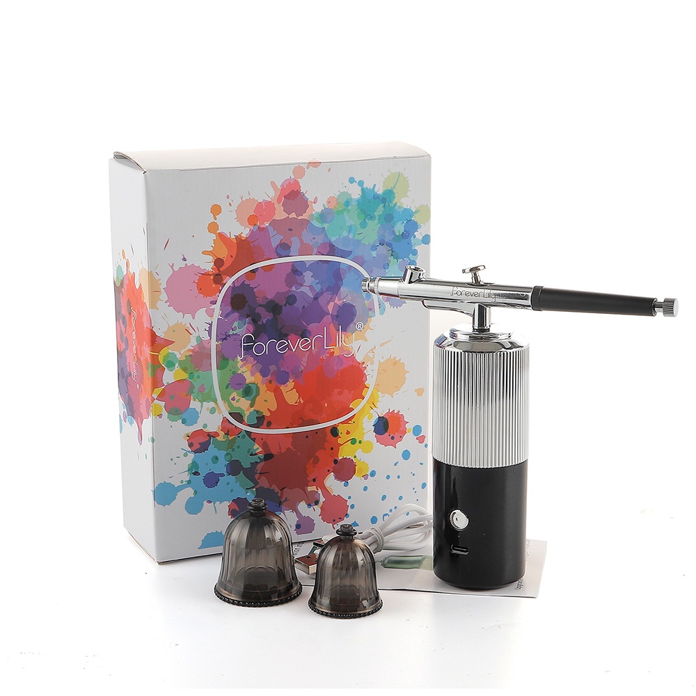 【1-3 Days Delivery】Foreverlily 0.3MM Multi-Purpose Cordless Mini Airbrush Set Spray Pump Gen Pen Air Compressor Kit Portable Air Brush Set Art Painting Spray Model