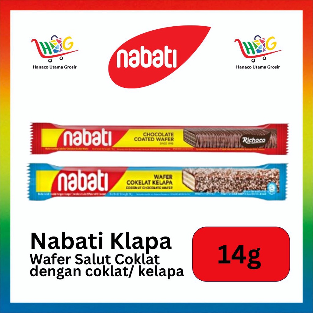 Nabati Coated Wafer Coklat / Coklat Kelapa 14 gram [ 1 PCS ]