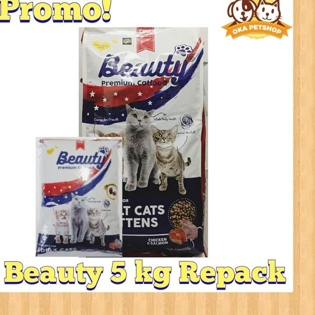 Makanan Kucing Beauty Cat Food Repack 5kg/Beauty Kitten Adult/bolt ori