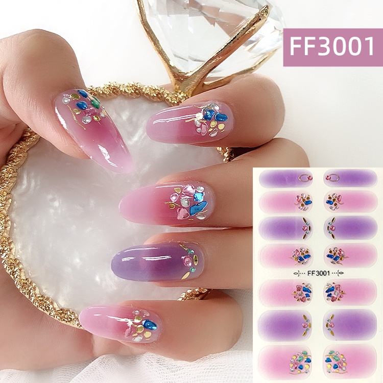 Ff Stiker Kuku 3D DIY Tahan Air Untuk Nail Art