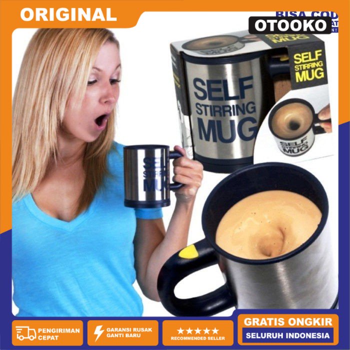 Automatic Self Stirring Mug Steering Coffee Cup Gelas Aduk Otomatis