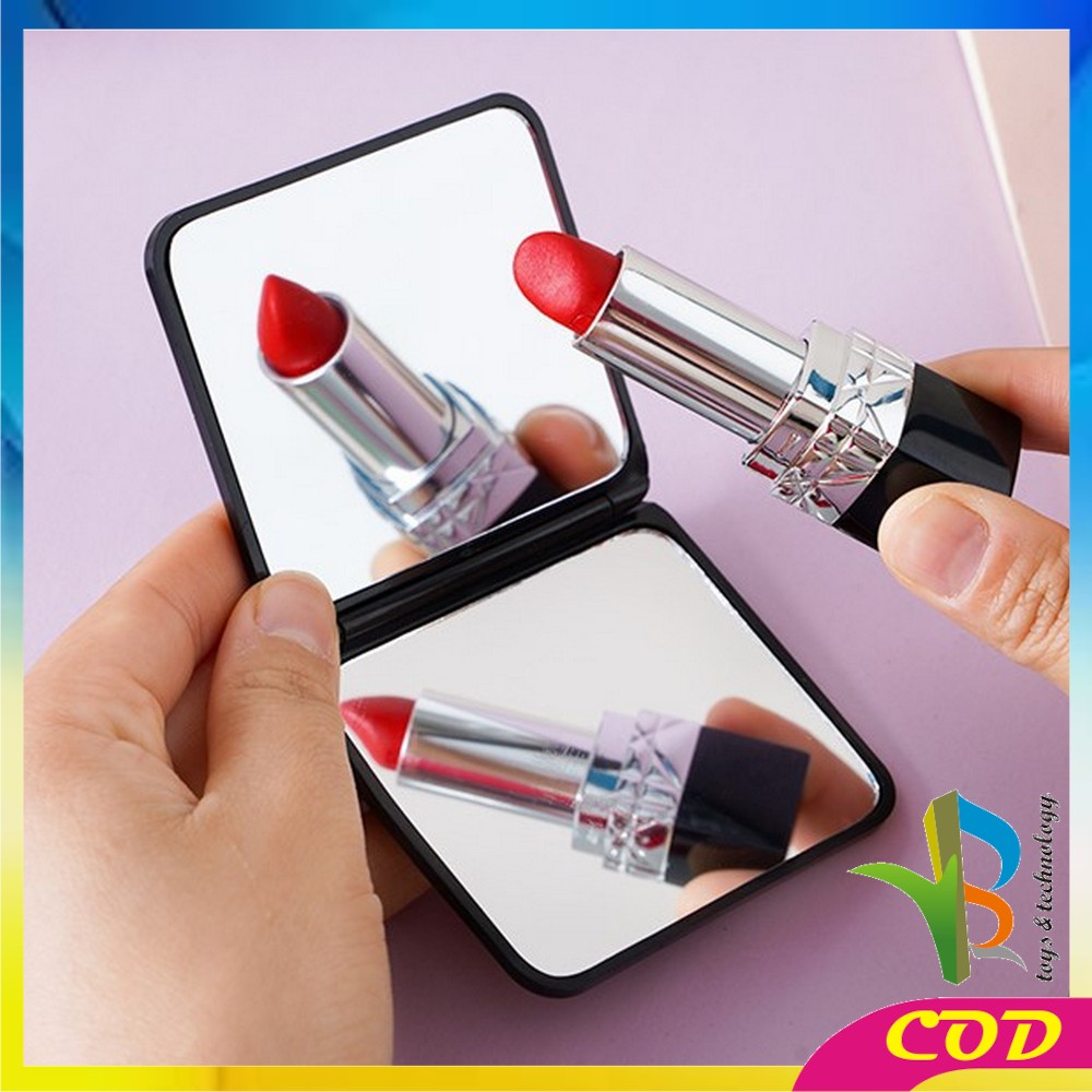 RB-C584 Cermin Mini Travel Model Segiempat / Cermin Makeup Petak / Cermin Rias / Cermin Kecil Lipat / Cermin Saku Kaca Rias Makeup Lipat Double