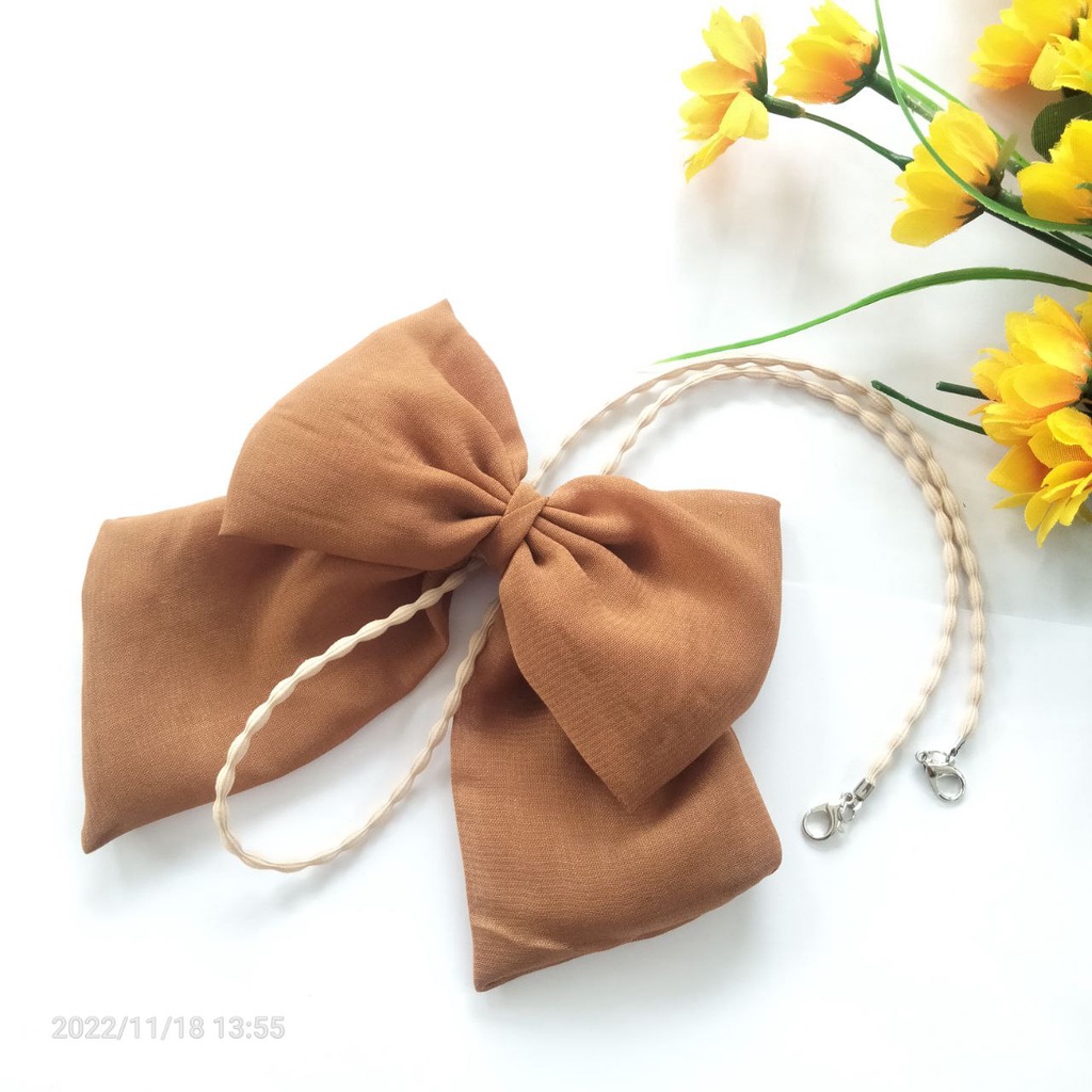 STRAP MASKER PITA KAIN SATIIN DAN SIFON tali masker konektor masker