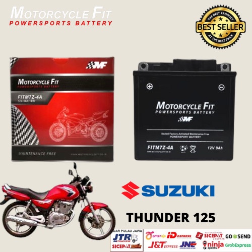 aki motor kering mf fitm7z-4a thunder 125 aki original 12v 9ah