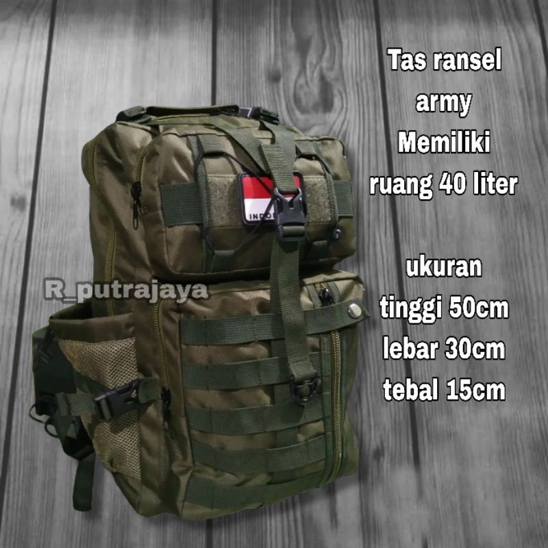 Tas ransel army libanon hijau army dengan desain tas yang mirip seperti tas tentara