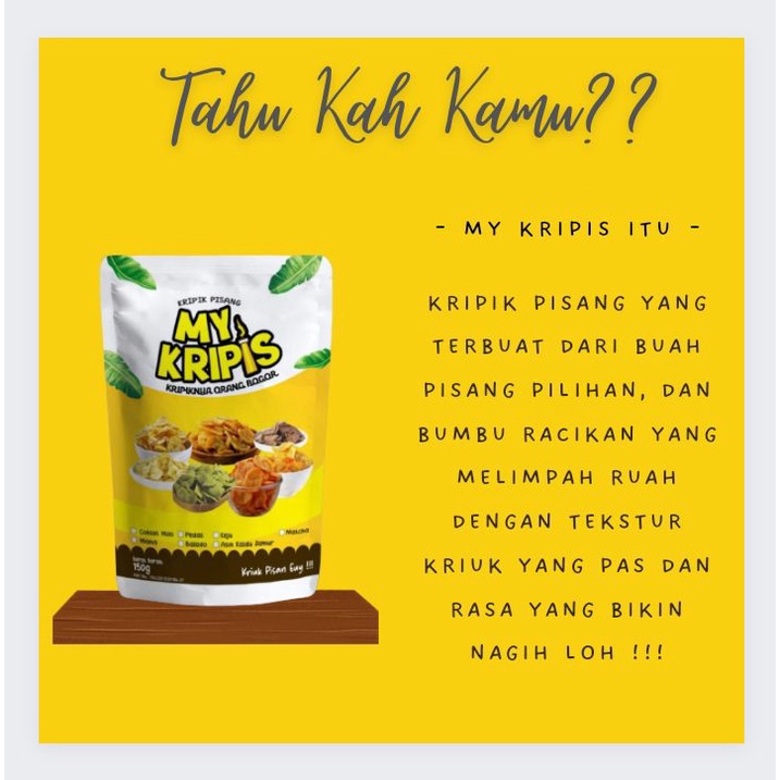 KRIPIS / KRIPIS BOGOR / MY KRIPIS BOGOR / KRIPIK PISANG BOGOR / KRIPIK / OLEH OLEH BOGOR