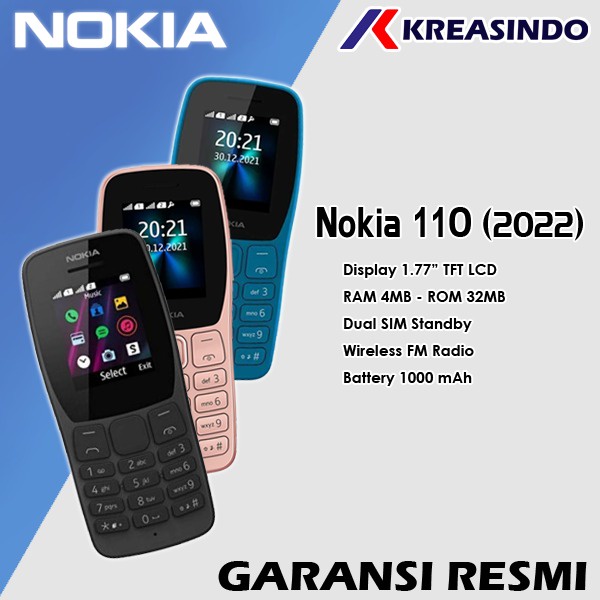 NOKIA 110 2022 SHAKA Feature phone Garansi Resmi