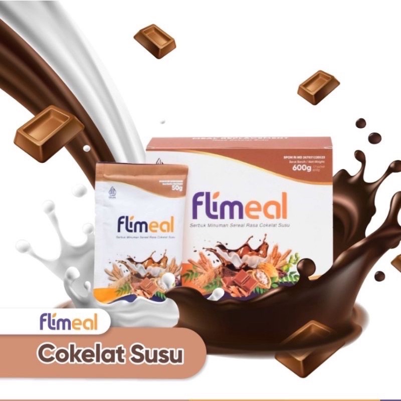 

FLIMEAL MEAL REPLACEMENT RASA COKLAT BY FLIMTY | 1 BOX ISI 12 SACHET
