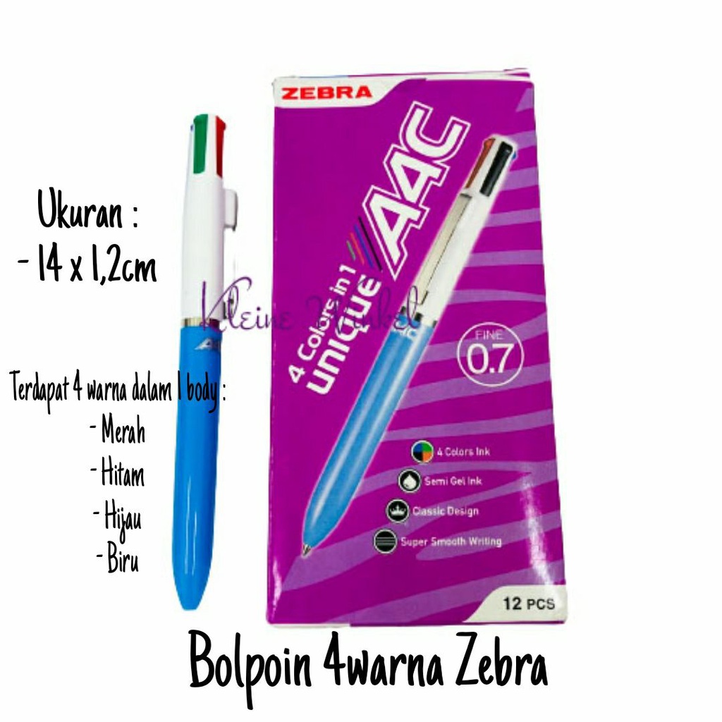 

Bolpoin 4 colors in 1 Zebra 1pcs/1 Biji