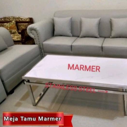 Meja Tamu Marmer Kaki Meja Stainless Steel Storklara