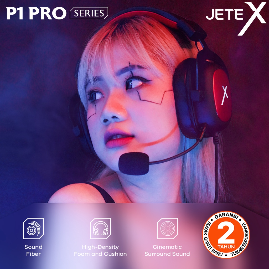 Headset Gaming I Headphone Gaming Pro JETEX P1 - Garansi 1th
