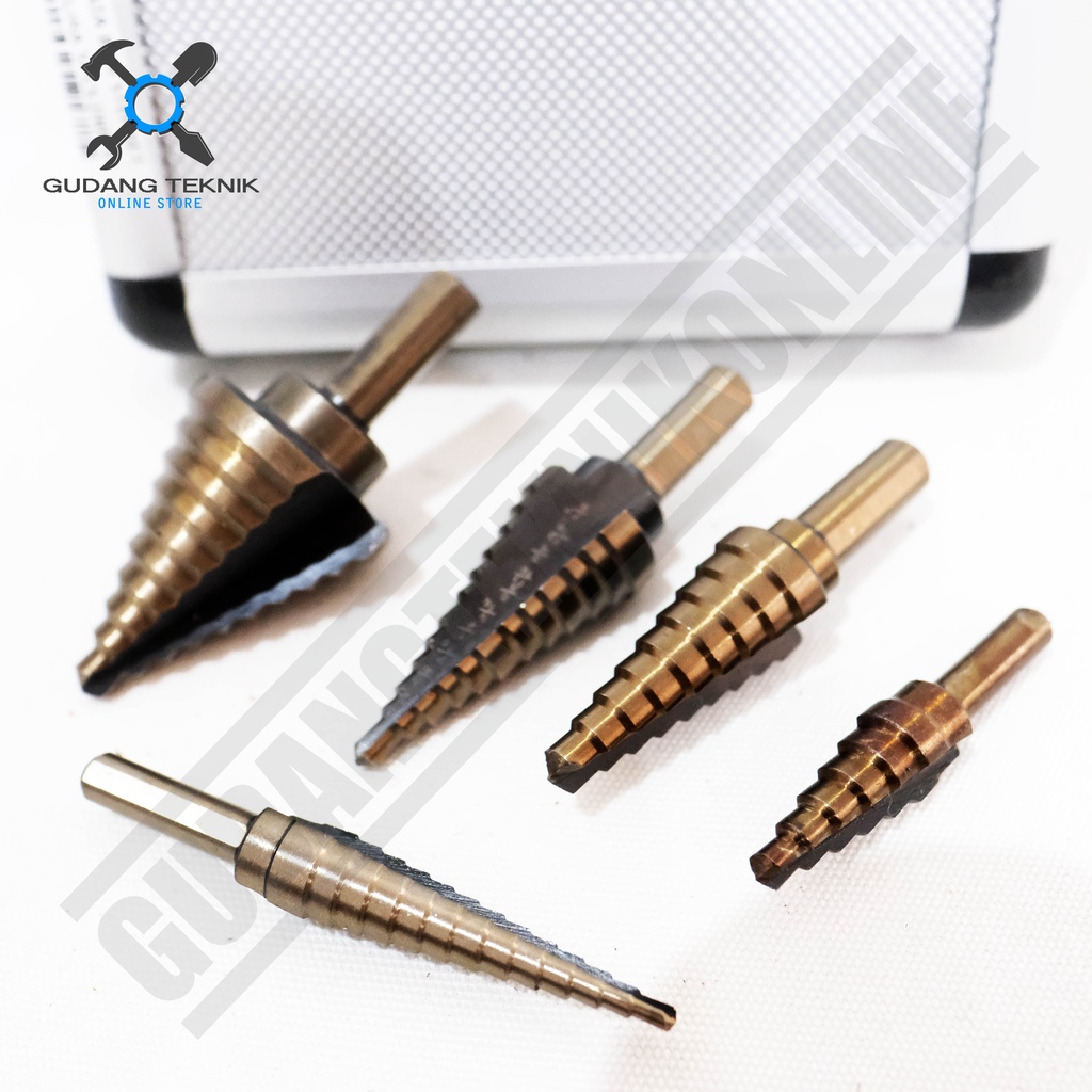 Mata Bor Pagoda SET 5pcs IKURA IKR-SDI201 / Mata Bor Step Drill HSS Titanium Multi Step IKR SDI201 IKURA