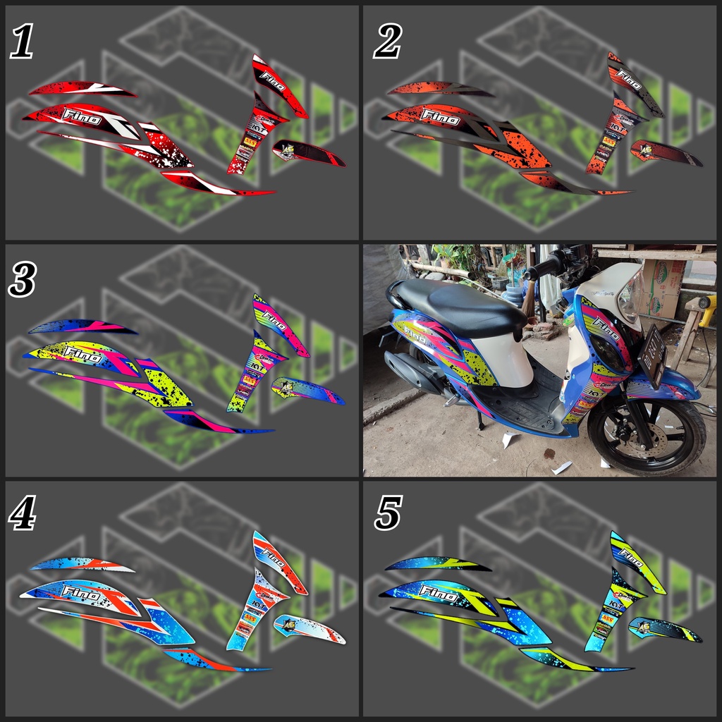 Sticker Striping Body Fino Semifull - Stiker Variasi Fino 125 - Stiker Fino Variasi Sporty/Premium/G