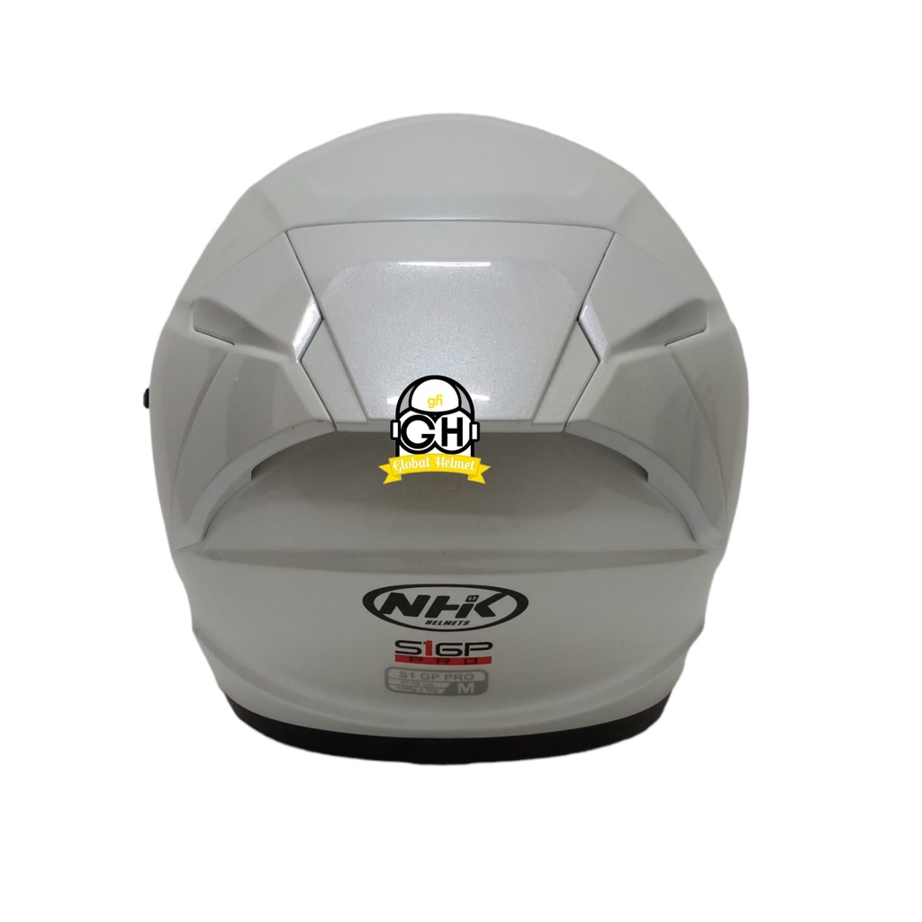 NHK S1 GP PRO SOLID SE STAR WHITE HALF FACE DOUBLE VISOR WARNA POLOS DD-RING