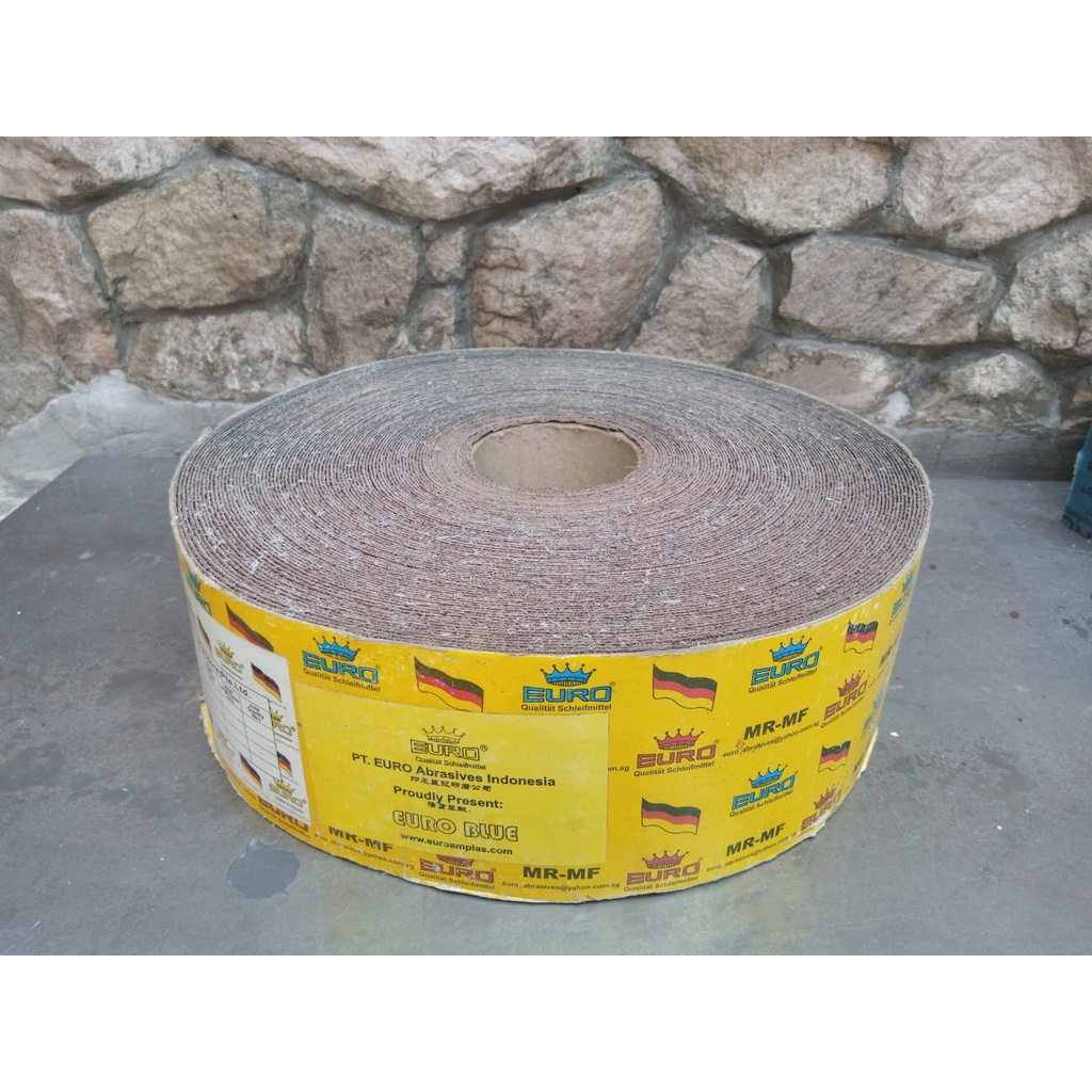 EURO Amplas Roll Gulung BLUE Grit Grade 40 s/d 400 | AMPLAS KAYU MURAH | AMPLAS BESI MURAH