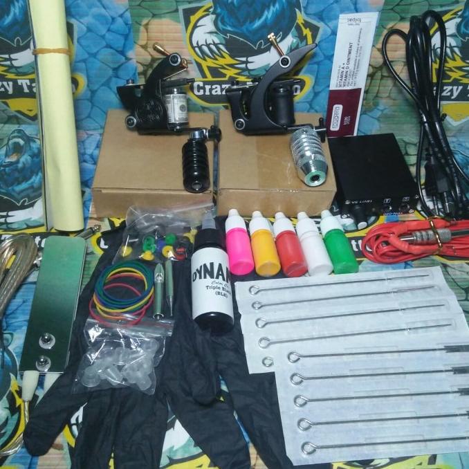 2 mesin tato coil satu set kumplit tatto kid termurah