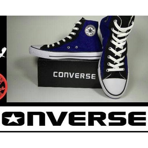 SEPATU CONVERSE ALL STAR HIGH BIRU EYELET HITAM + BOX GRADE ORIGINAL