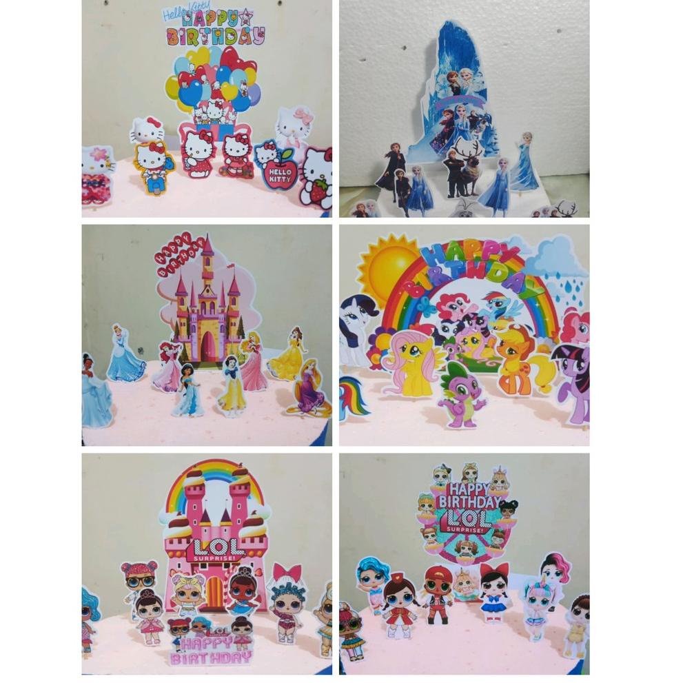 そ Topper Cake Ulang Tahun Karakter Perempuan / Hiasan Kue Tart / Topper Lol Little Pony Lego Girls Roblox Girls Princess ゠
