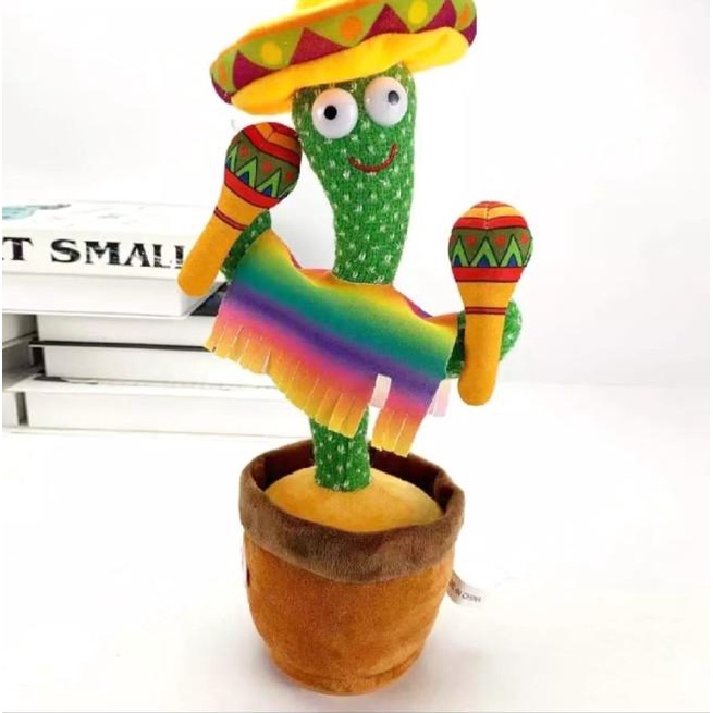 Mainan kaktus bisa music,dancing,rekam,LED  - brazil