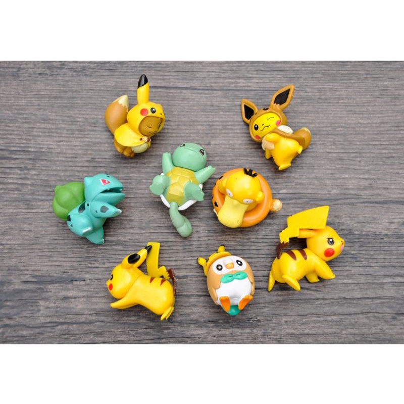 Mainan Figure Pokemon Go Pikachu Set 8 Miniatur Topper cake Pajangan
