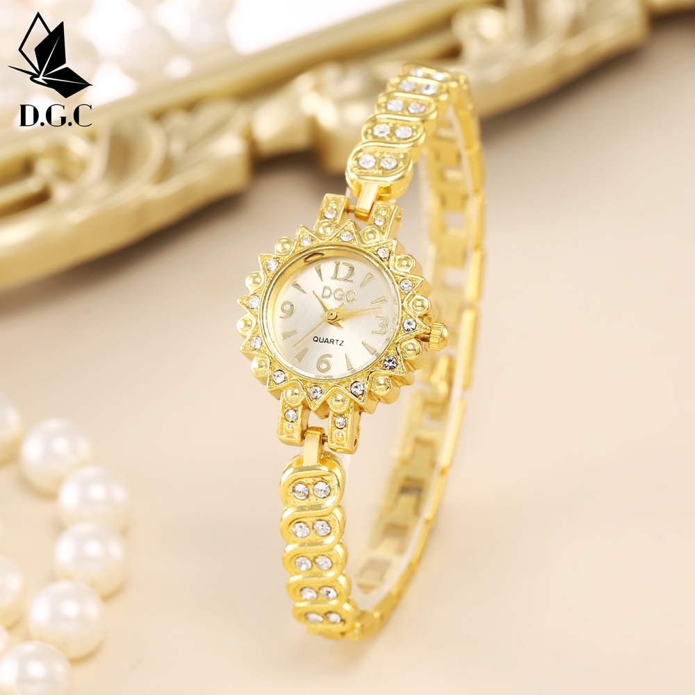 ✨DGC✨JAM TANGAN WANITA ANALOG MURAH HARGA GROSIR RANTAI CRYSTAL KRISTAL PREMIUM WATCH MURAH  W242