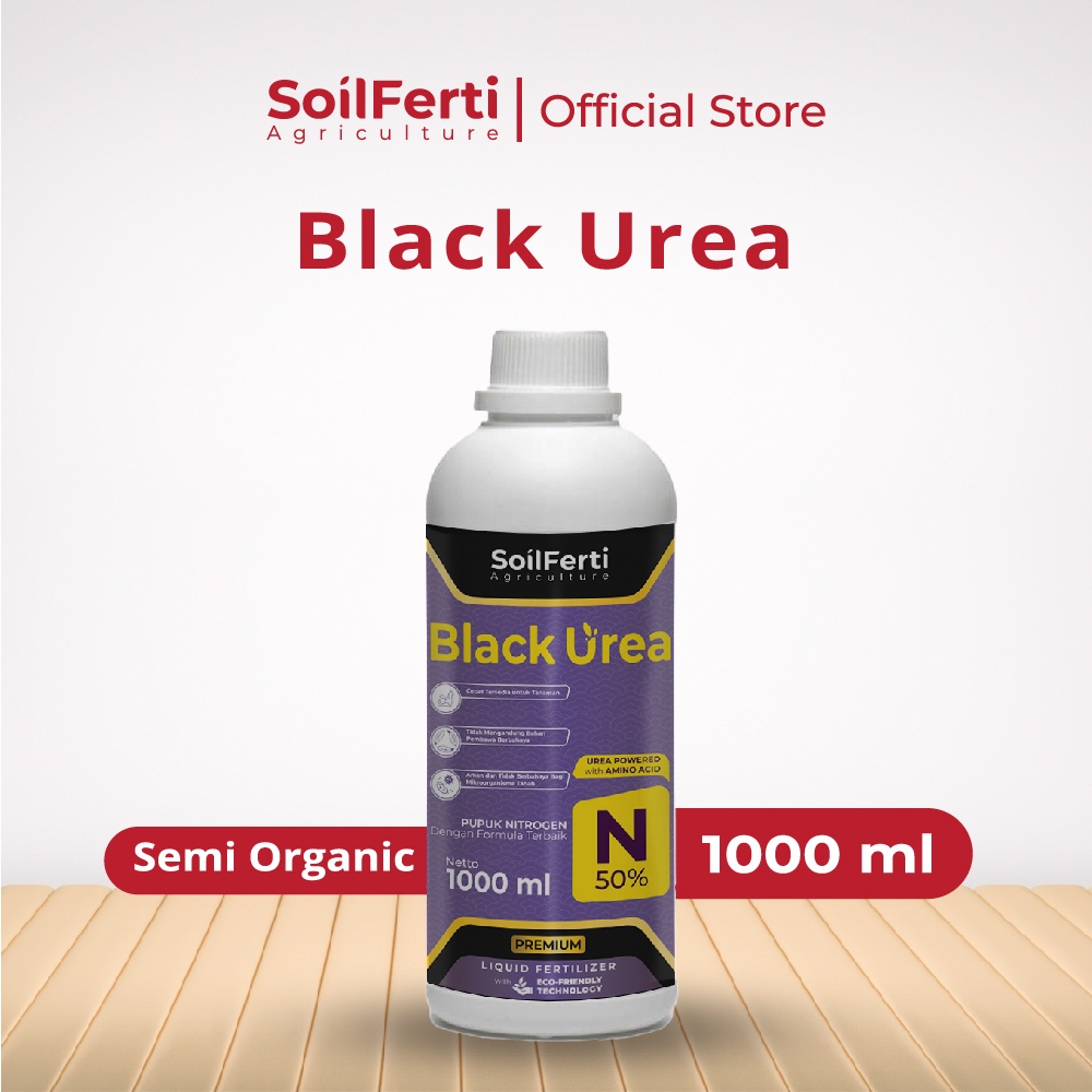 SOILFERTI - Nutrisi Tanaman Mempercepat Pertumbuhan Vegetatif Nitrogen 50 % Black Urea 1000 ml Untuk