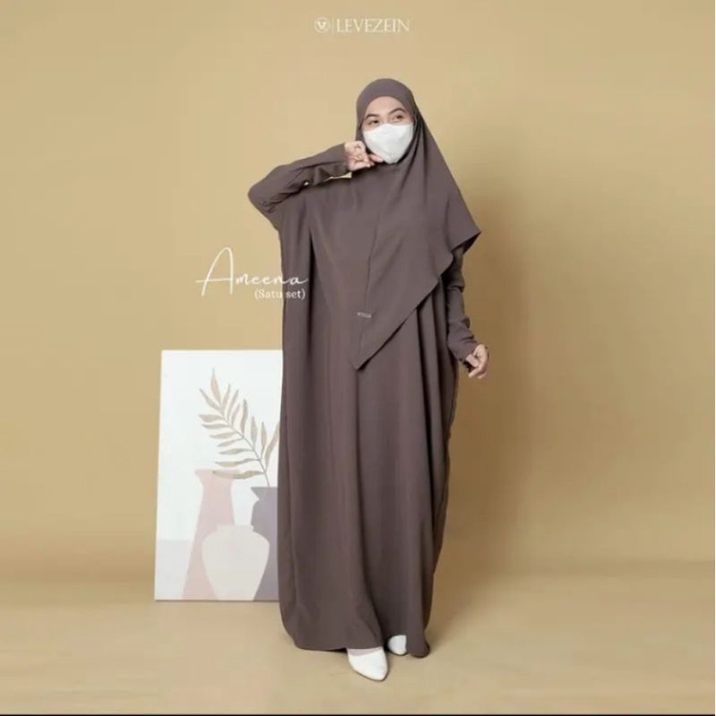 Ameena Set Syari Abaya Batwing | ANESA GAMIS LONG DRESS WOLFIS PREMIUM GAMIS PANJANG DRESS PANJANG M