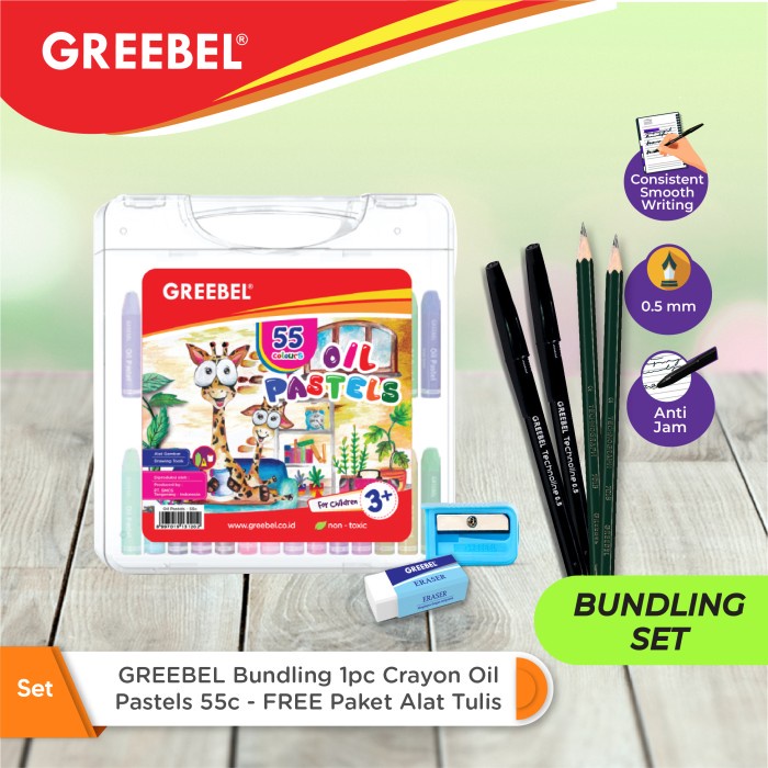 

GREEBEL Bundling 1pc Crayon Oil Pastels 55c - FREE Paket Alat Tulis