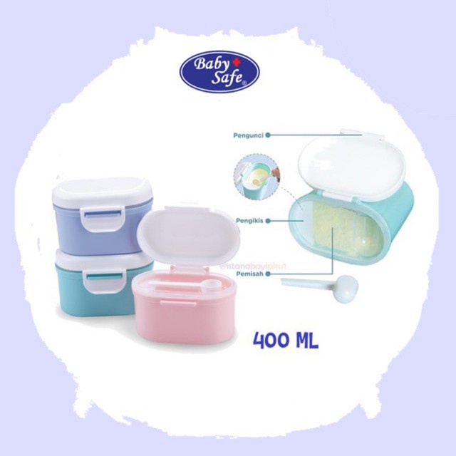 ✅MZ✅ MILK Container Baby Safe MC001 | Milk Container Baby Safe MC002 | Kotak Simpan Susu dan Cemilan BABY SAFE | Milk Powder &amp; Snack Container 400ml &amp; 800ml