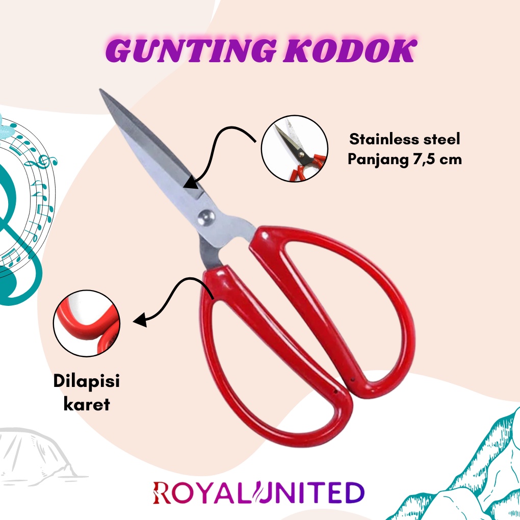 GUNTING KODOK - Gunting Potong Seng Kertas / Gunting Bahan Kain Jahit Tailor / Gunting kain / gunting kodok/ gunting merah/ gunting seng