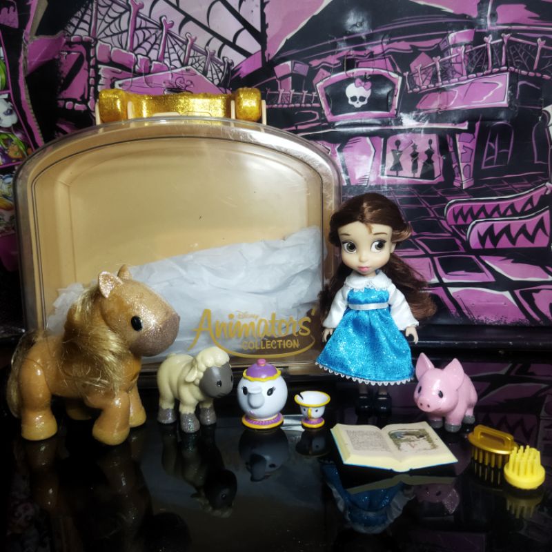 Boneka Barbie Disney Animators mini Princess Belle Beauty and The Beast Preloved