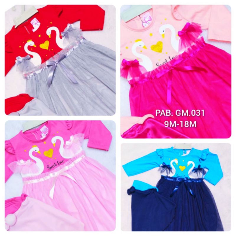 GAMIS QUEEN SET HIJAB UNICORN DRESS ANAK 1-2 TAHUN/ BAJU MUSLIM ANAK GAMIS TUTU SET HIJAB ANGSA UNICORN POMPOM / GAMIS ANAK PEREMPUAN PREMIUM PINK TUTU GAMIS TUTU UNICORN POMPOM