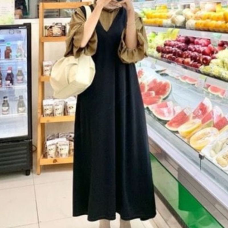 Yubin Overall Dress Polos Linen Korean Style