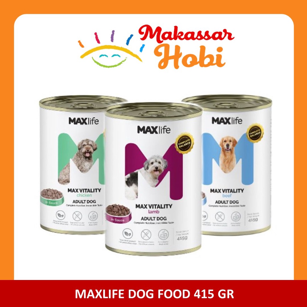 MAXlife Dog Food 415gr Makanan Basah Anjing Max Life Beef Lamb Chicken