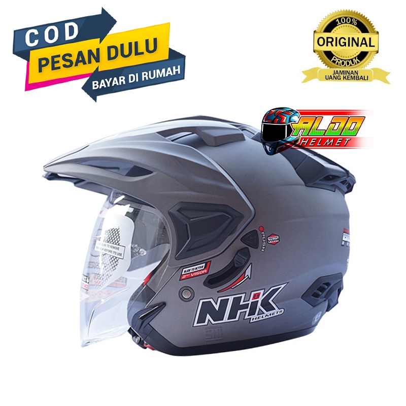 HELM NHK | NHK PREDATOR CRYPTON | HELM NHK PREDATOR CRYPTON GREY DOFF ORIGINAL | NHK DOUBLE VISOR