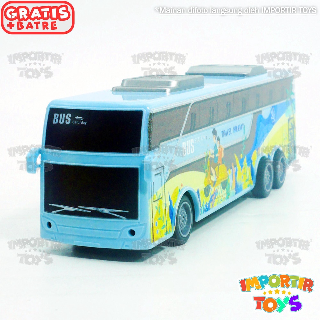 Mainan Anak Bus Remote Control dgn Lampu dan FREE Baterai