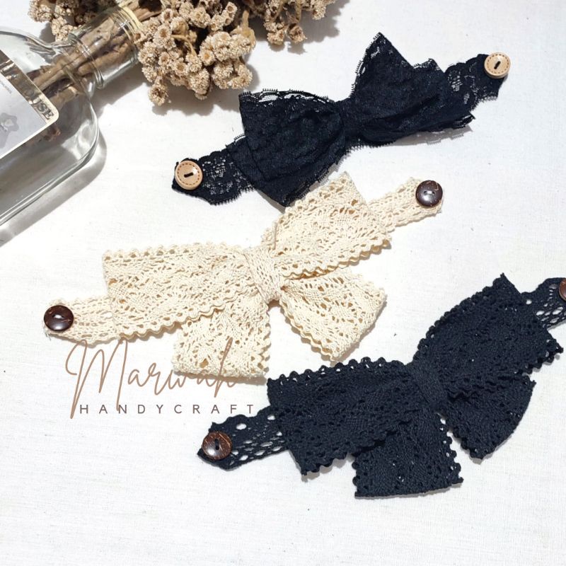 Konektor Masker Pita Lace Gaya Vintage Pengait Masker Ribbon Renda Aesthetic Strapmasker Ribbon