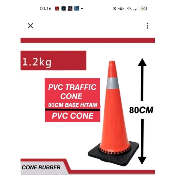 Jual Traffic Cone Rubber Cm Base Hitam Shopee Indonesia