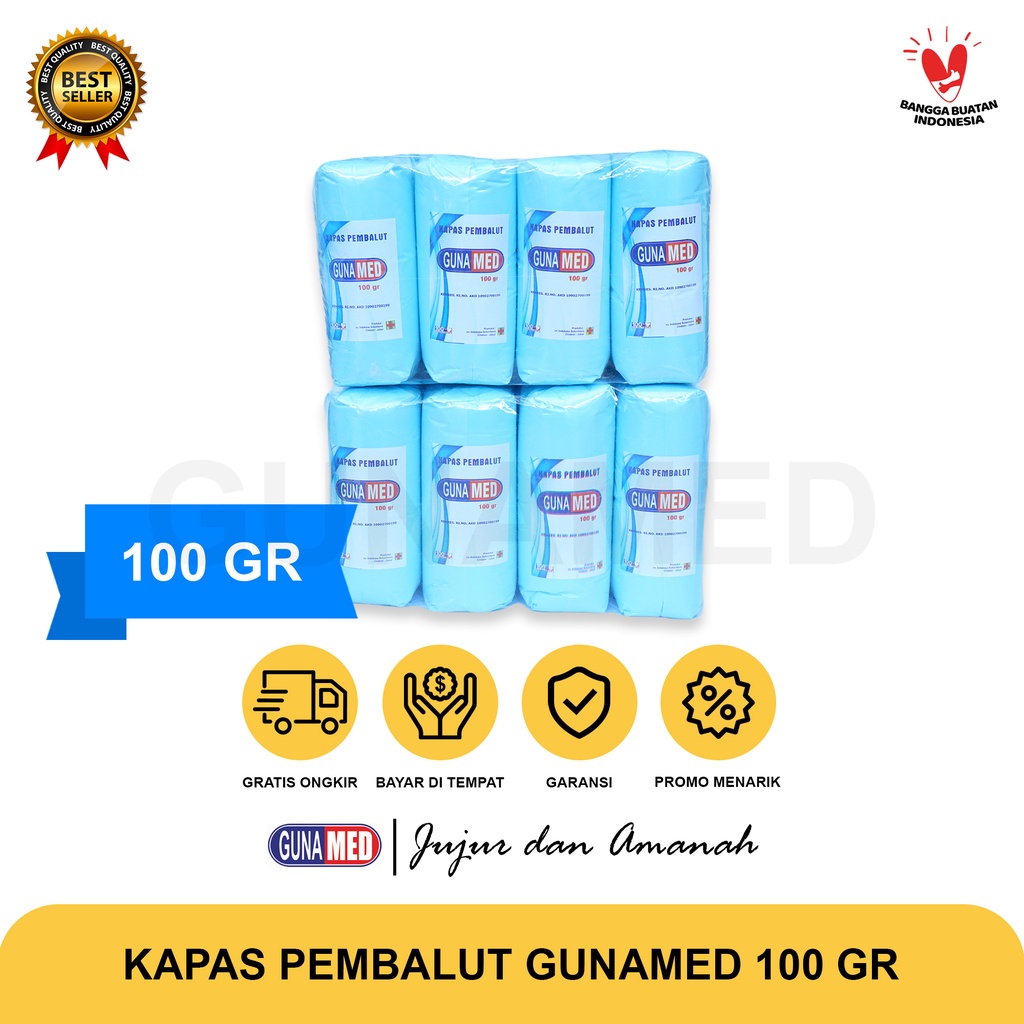 Kapas Pembalut Serbaguna No.1 Gunamed 100g