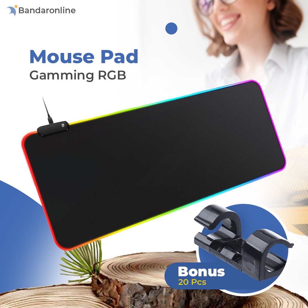 Mouse Pad Gaming RGB Besar Alas Anti Slip LED Light