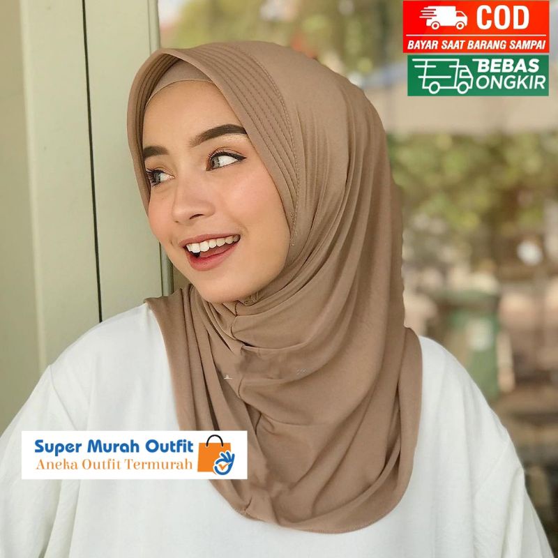 Jilbab Sporty PREMIUM Jersey / Bergo Sport Kerudung Olahraga Jersey - Kerudung Wanita