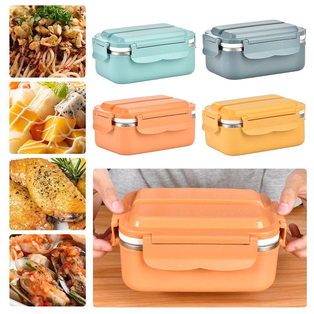 R-FLOWER Lunch Box Portable Stainless Steel Wadah Makanan Anti Bocor