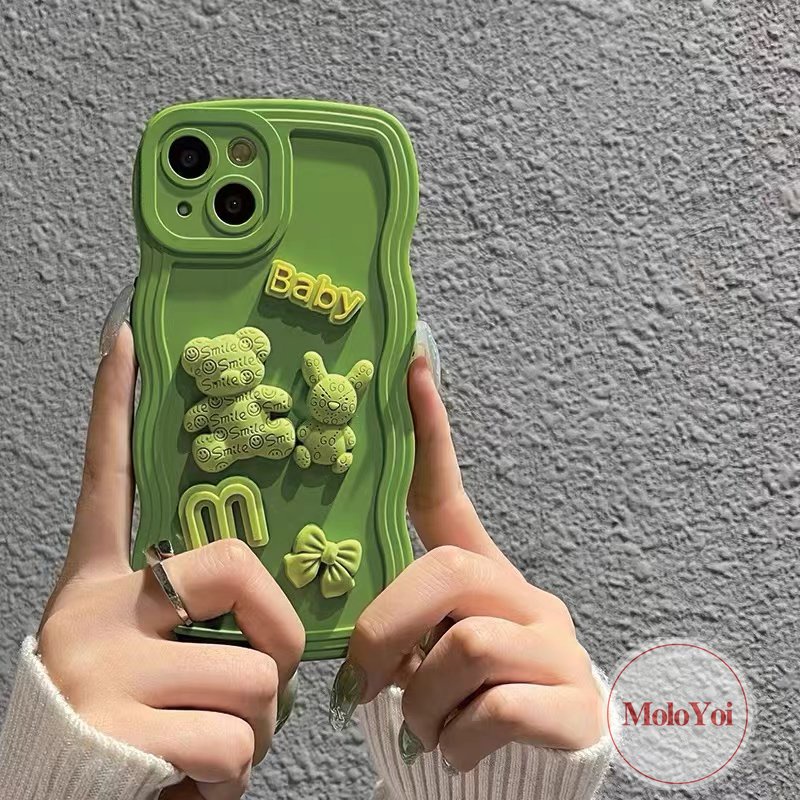 Casing iPhone 11 12 13 14 Pro MAX 7 8 + XR 14 + X XS MAX Motif Boneka Beruang 3D