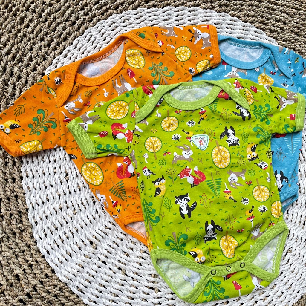 3pcs Jumper Bayi Bodysuit Motif Full Sablon Jumper Bayi Newborn SNI ASYAM BABY