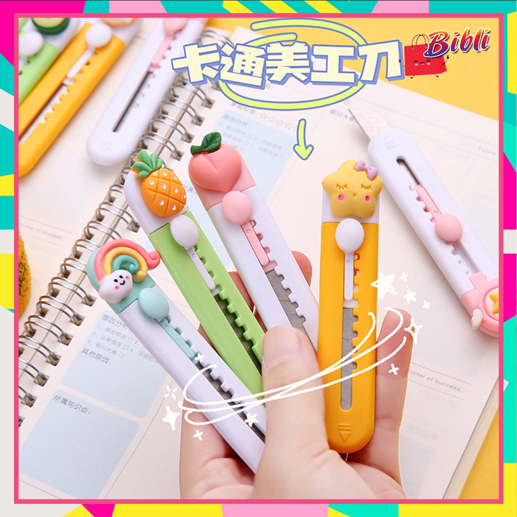 

♛ ♛Cutter Mini Karakter Cutter Mini Travelling Pisau Silet Lucu