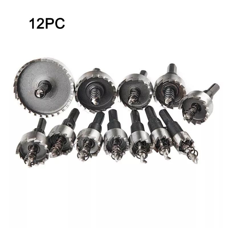 Nuansa - Set 12 Pcs Mata Bor Holesaw Stainless Steel Plate Drilling Hole Saw Cutting Pelubang Plat Besi