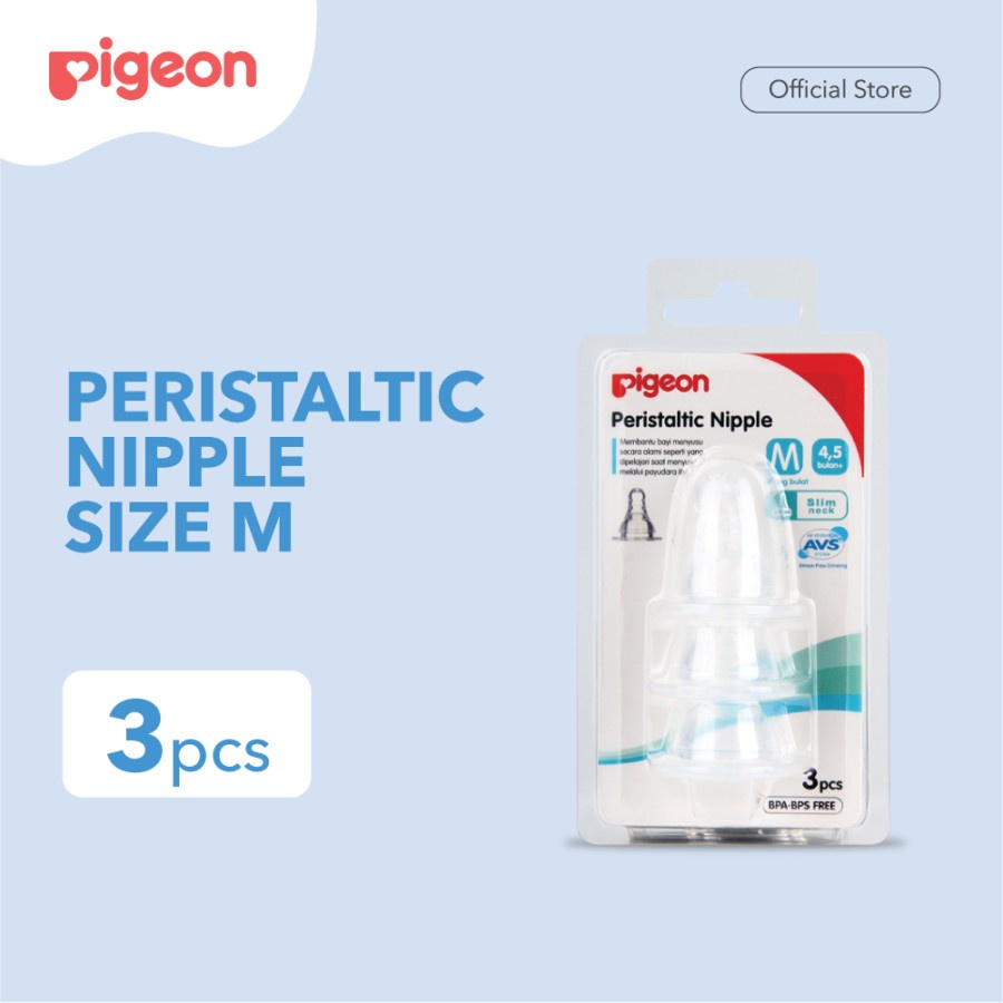 Pigeon Peristaltic Nipple Slim Neck | Pentil Dot | S | M | L